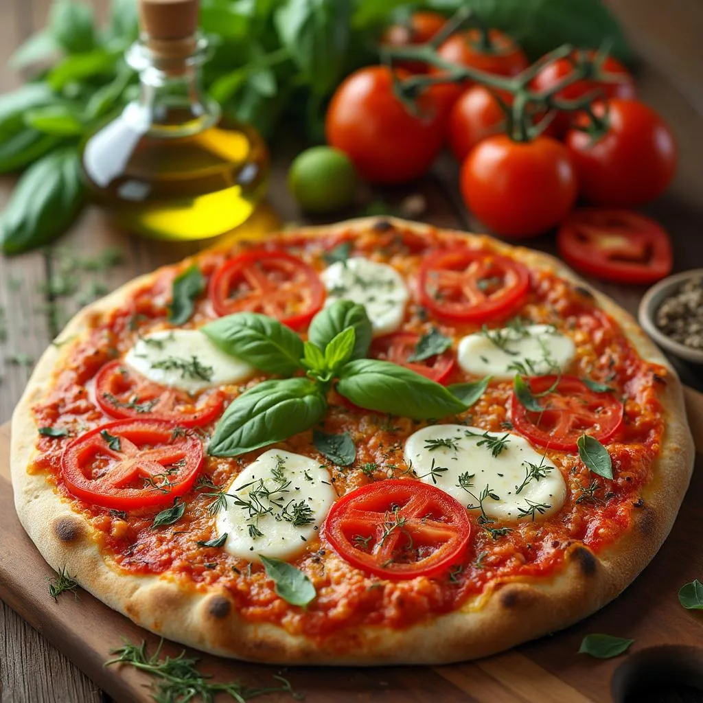 Ingredientes frescos para pizza