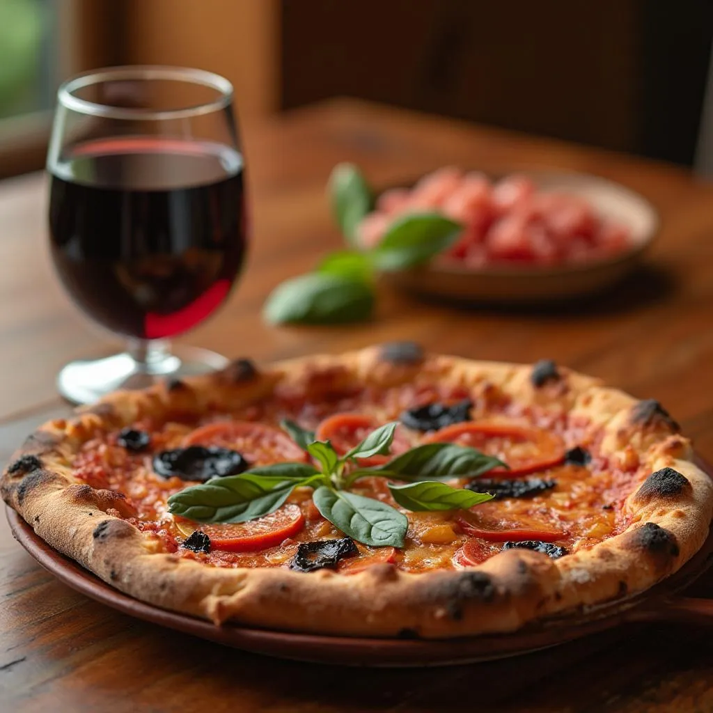 Maridaje de pizza y vino
