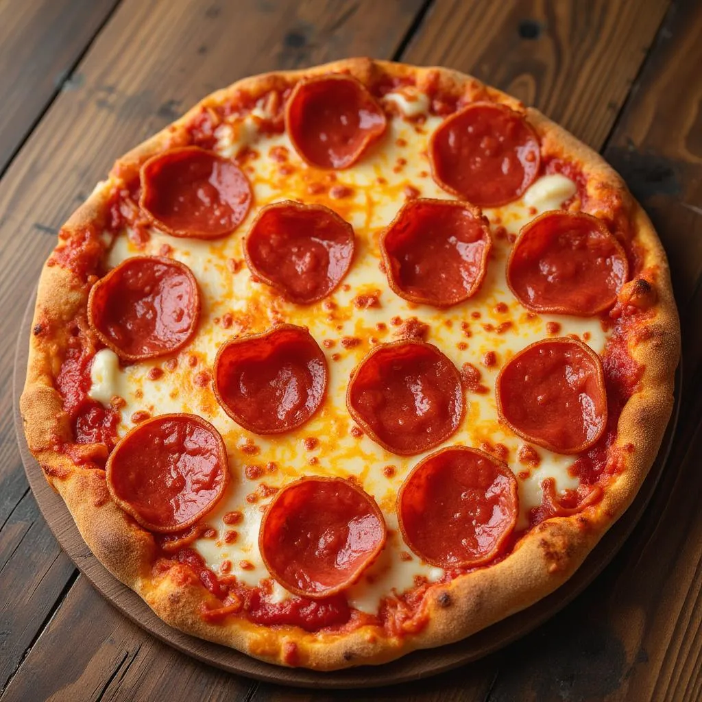 Pizza Pepperoni con queso derretido