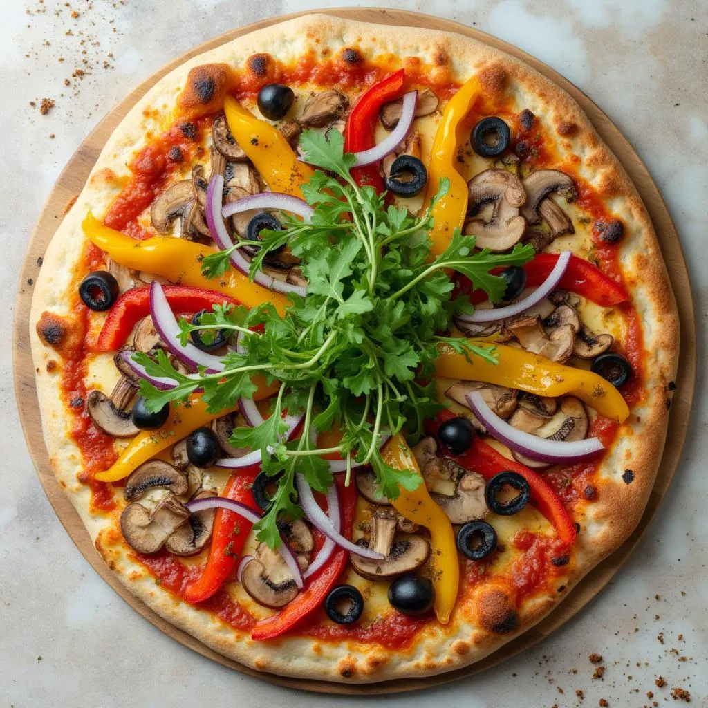 Pizza Vegetariana con verduras frescas